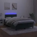 cadre de lit avec matelas LED Vert foncé 120x200 cm