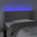 Tête de lit à LED Gris clair 103x16x78/88 cm Velours