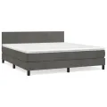 cadre de lit et matelas Gris foncé 160x200cm Velours