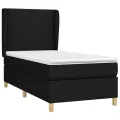 cadre de lit et matelas Noir 80x200 cm Tissu