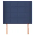 Tête de lit avec oreilles Bleu 103x16x118/128 cm Tissu