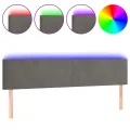 Tête de lit à LED Gris foncé 160x5x78/88 cm Velours