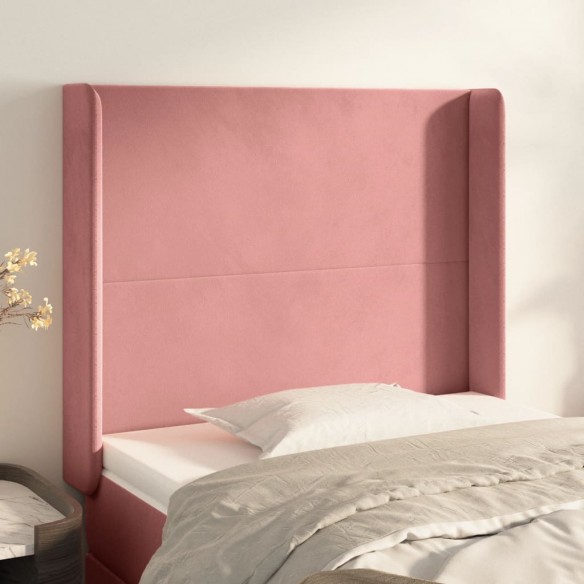 Tête de lit avec oreilles Rose 83x16x118/128 cm Velours