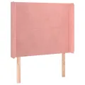 Tête de lit avec oreilles Rose 83x16x118/128 cm Velours