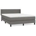 cadre de lit avec matelas Gris 140x190 cm Similicuir