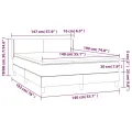 cadre de lit avec matelas Gris 140x190 cm Similicuir