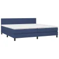cadre de lit et matelas et LED Bleu 200x200 cm Tissu