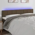Tête de lit à LED Marron foncé 200x5x78/88 cm Tissu