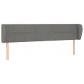 Tête de lit avec oreilles Gris foncé 203x23x78/88 cm Tissu