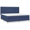cadre de lit avec matelas Bleu 200x200 cm Tissu