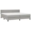 cadre de lit avec matelas Gris clair 200x200cm Tissu