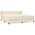 cadre de lit avec matelas Crème 200x200 cm Tissu