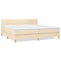 cadre de lit avec matelas Crème 200x200 cm Tissu