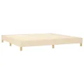 cadre de lit avec matelas Crème 200x200 cm Tissu