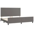 Cadre de lit avec tête de lit Gris 200x200 cm Similicuir