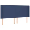Tête de lit avec oreilles Bleu 203x16x118/128 cm Tissu