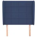 Tête de lit avec oreilles Bleu 93x23x118/128 cm Tissu