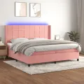 cadre de lit matelas et LED Rose 200x200 cm Velours