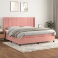 cadre de lit avec matelas Rose 200x200 cm Velours