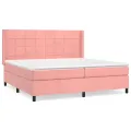 cadre de lit avec matelas Rose 200x200 cm Velours