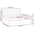 cadre de lit avec matelas Rose 200x200 cm Velours