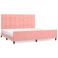 Cadre de lit avec tête de lit Rose 200x200 cm Velours