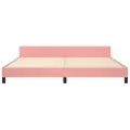 Cadre de lit avec tête de lit Rose 200x200 cm Velours
