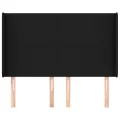 Tête de lit avec oreilles Noir 147x16x118/128 cm Tissu