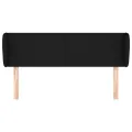 Tête de lit avec oreilles Noir 147x23x78/88 cm Tissu