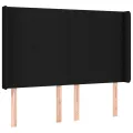 Tête de lit à LED Noir 147x16x118/128 cm Tissu