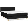 cadre de lit avec matelas Noir 140x190 cm Tissu