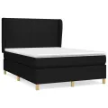 cadre de lit avec matelas Noir 140x200 cm Tissu
