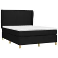 cadre de lit avec matelas Noir 140x200 cm Tissu