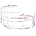 cadre de lit avec matelas Noir 140x200 cm Tissu