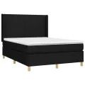 cadre de lit matelas et LED Noir 140x200 cm Tissu