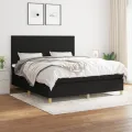 cadre de lit avec matelas Noir 160x200 cm Tissu