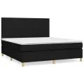 cadre de lit avec matelas Noir 160x200 cm Tissu