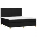 cadre de lit avec matelas Noir 160x200 cm Tissu