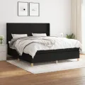 cadre de lit avec matelas Noir 160x200 cm Tissu