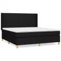 cadre de lit avec matelas Noir 160x200 cm Tissu