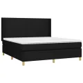 cadre de lit avec matelas Noir 160x200 cm Tissu