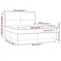 cadre de lit avec matelas Noir 160x200 cm Tissu