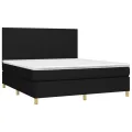cadre de lit et matelas et LED Noir 160x200 cm Tissu