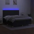 cadre de lit et matelas et LED Noir 160x200 cm Tissu