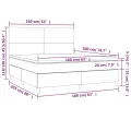 cadre de lit et matelas et LED Noir 160x200 cm Tissu