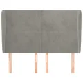 Tête de lit avec oreilles Gris clair 147x23x118/128 cm Velours