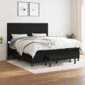 cadre de lit avec matelas Noir 160x200 cm Tissu