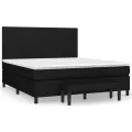cadre de lit avec matelas Noir 160x200 cm Tissu