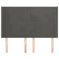 Tête de lit avec oreilles Gris foncé 147x16x118/128 cm Velours