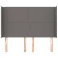 Tête de lit avec oreilles Gris 147x16x118/128 cm Similicuir